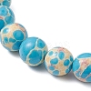 Synthetic Imperial Jasper & Turquoise & Painted Glass Beaded Stretch Bracelet for Women Men BJEW-JB12500-01-4