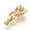 Brass Micro Pave Cubic Zirconia Fold Over Clasps ZIRC-S058-02G-2