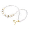 ABS Imitation Pearl Round Graduated Beaded Necklaces for Women NJEW-B125-01G-4