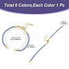 6Pcs 6 Colors Nylon Cords Bracelet Makings Fit for Connector Charms AJEW-FS0001-38-4
