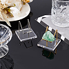 2Pcs 2 Colors Square Transparent Acrylic Mineral Crystal Display Stands ODIS-FG0001-60A-4