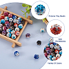 64Pcs 8 Colors Two-Tone Handmade Polymer Clay Disco Ball Beads RB-SW0001-01-4