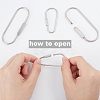 4Pcs 2 Styles 304 Stainless Steel Screw Carabiner Lock Charms STAS-UN0059-93-5