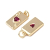 Brass with Cubic Zirconia Pendants KK-C143-42G-01-2
