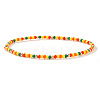 Summer Theme Glass Seed Bead & Brass Beads Stretch Bracelets MU3980-1-1