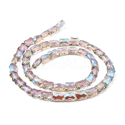 AB Color Plated Transparent Glass Beads Strands EGLA-P051-06A-A07-1