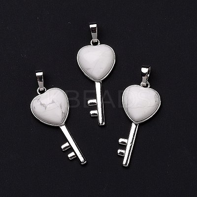 Natural Howlite Pendants G-I321-06P-20-1