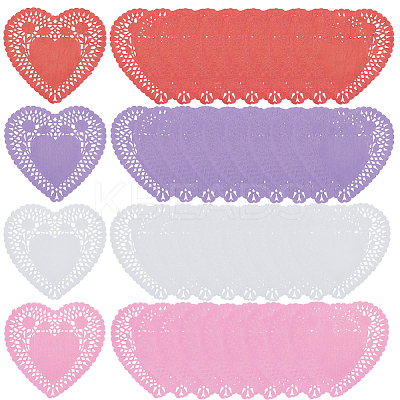 400Pcs 4 Colors Heart Lace Greaseproof Wrapping Paper FIND-SP0005-47-1