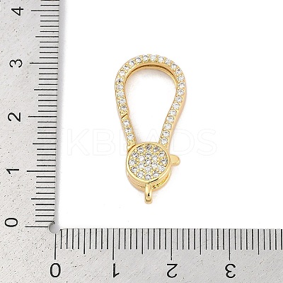 Brass Micro Pave Cubic Zirconia Lobster Claw Clasps KK-M311-28G-02-1