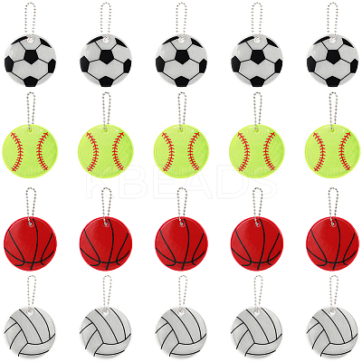 20Pcs 4 Styles PVC Sports Ball Pendant Decoration KY-SP0001-59-1