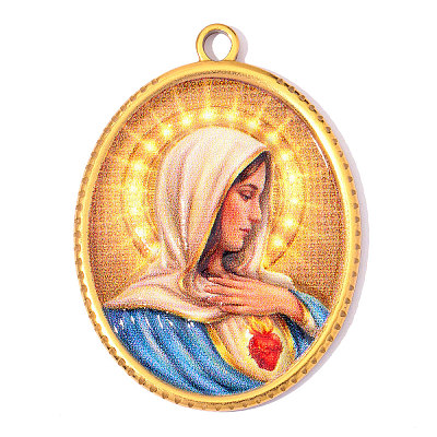Religion Printed 304 Stainless Steel Pendants SA-OY003-85G-1