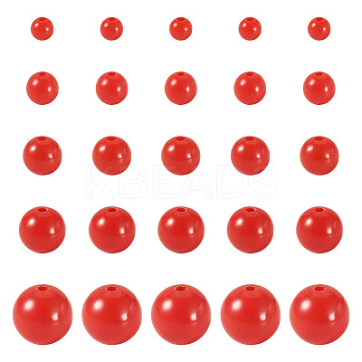 100Pcs 5 Styles Opaque Acrylic Beads MACR-TADJ0001-12A-1