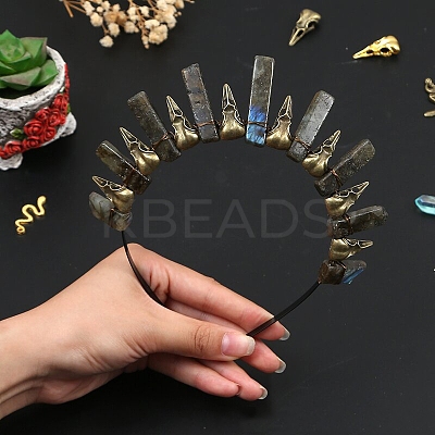 Natural Labradorite Hair Bands PW-WG34197-09-1