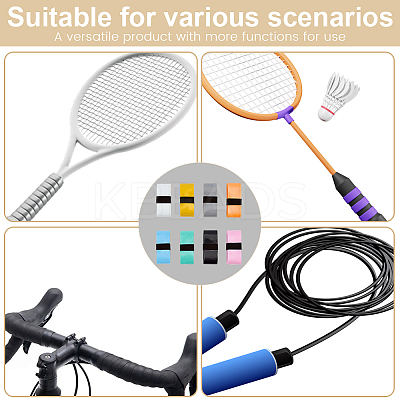 8 Bundles 8 Colors PU Leather Anti-slip Badminton Tennis Racket Grip Tape DIY-SP0005-45B-1