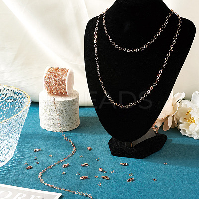 DIY Brass Star & Oval Link Chains Necklaces & Bracelets Making Kits DIY-TA0011-17-1
