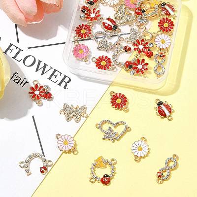 30Pcs 12 Styles Zinc Alloy Enamel Connector Charms FIND-FS0004-42-1