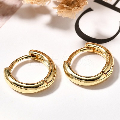 Rack Plating Ring Brass Hoop Earrings for Women LS-EJEW-C125-09G-1