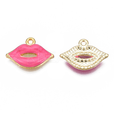 Rack Plating Alloy Enamel Pendants ENAM-T011-116B-1