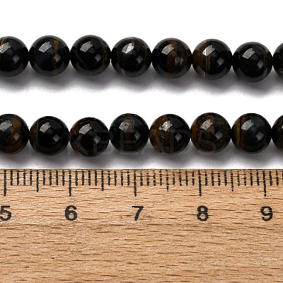 Dyed Natural Blue Tiger Iron Beads Strands G-G286-A02-6mm-1