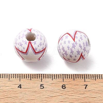 Independence Day Themes Wood European Beads LS-WOOD-I014-01F-1