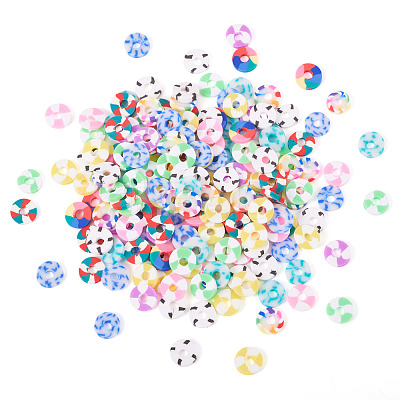 70G 10 Colors Handmade Polymer Clay Beads CLAY-TA0001-76-1