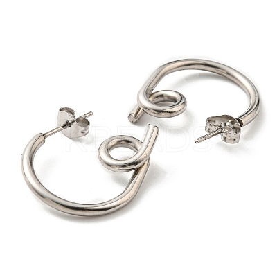 Non-Tarnish 304 Stainless Steel Twist Knot Stud Earrings for Women EJEW-F319-09P-1