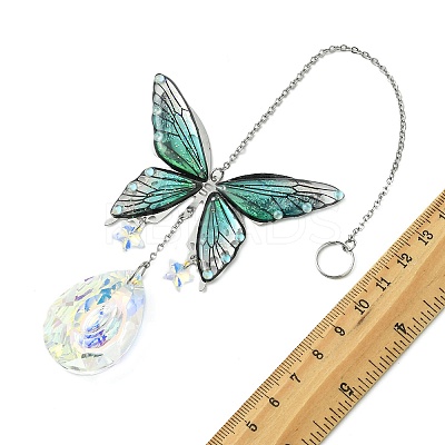 Teardrop Star Glass Crystal Suncatcher HJEW-JM04950-1