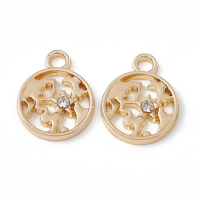 Alloy Crystal Rhinestone Pendants ALRI-K049-07G-1