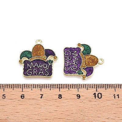 Carnival/Mardi Gras Theme Alloy Enamel & Glitter Powder Pendants ENAM-T020-53C-RS-1