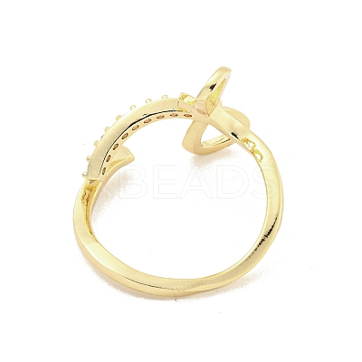 Brass Micro Pave Cubic Zirconia Cuff Rings RJEW-I103-073G-1