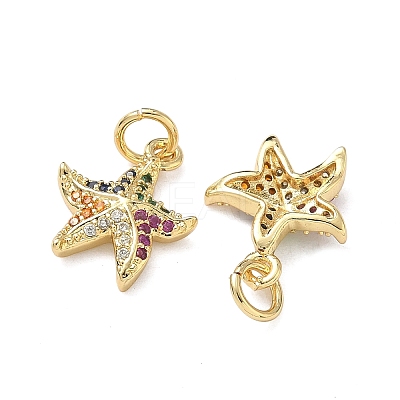 Brass Micro Pave Cubic Zirconia Charms KK-F930-22G-1