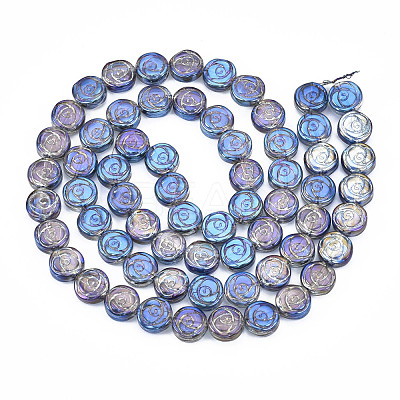 Electroplate Glass Beads Strands EGLA-N008-001-1
