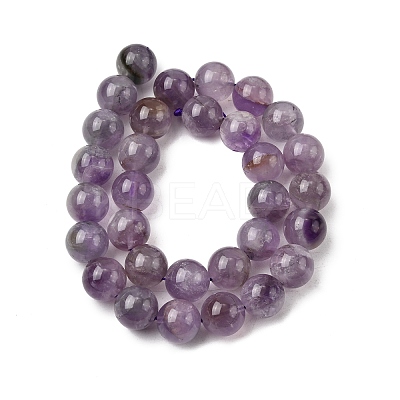 Round Natural Amethyst Beads Strands LS-G-S380-01C-02-1