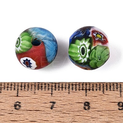 Handmade Millefiori Glass Lampwork Round Beads LA-N001-01B-13MM-1