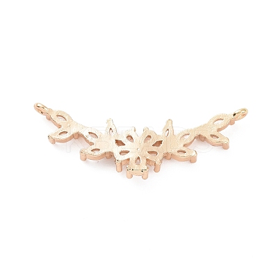 Brass Pave Clear Cubic Zirconia Connector Charms ZIRC-K088-01KCG-1
