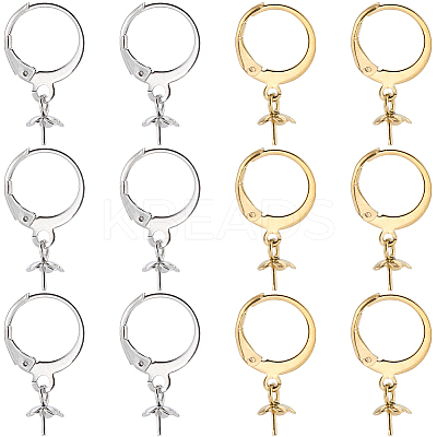 60Pcs 2 Colors 304 Stainless Steel Leverback Earring Findings STAS-SC0006-48-1