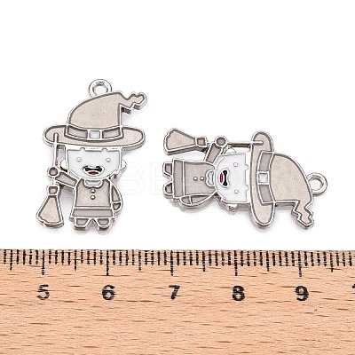 Halloween Theme Rack Plating Luminous Alloy Enamel Pendants ENAM-N056-234P-1-1