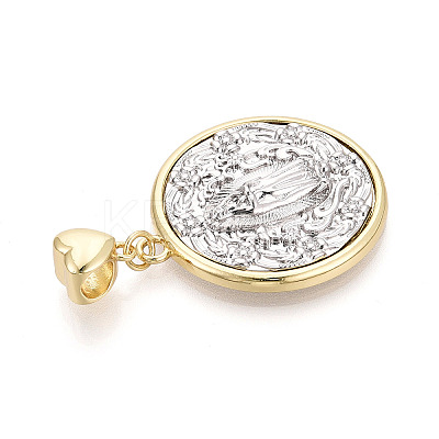 Religion Brass Pendants KK-T080-06GP-1