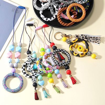 5Pcs Ring Food Grade Eco-Friendly Silicone Beads JX893Q-1