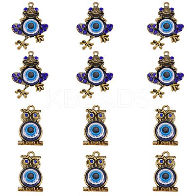 12Pcs 2 Style Alloy Pendants FIND-SZ0002-51-1