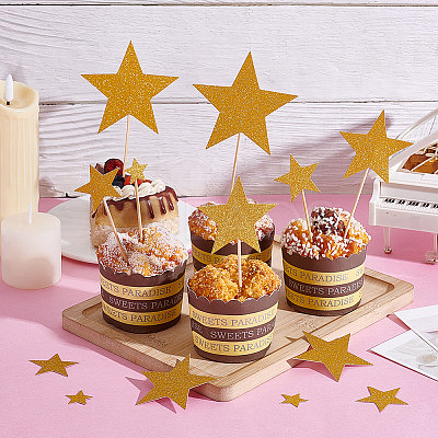 10 Boxs Paper Cake Insert Card Decoration AJEW-NB0007-11B-1