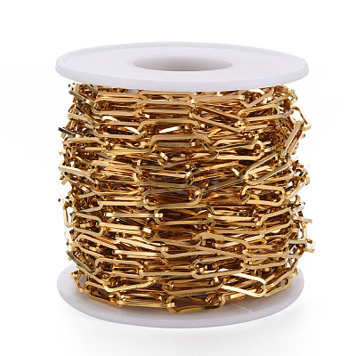 304 Stainless Steel Paperclip Chains CHS-S008-010G-1