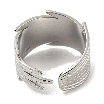 Non-Tarnish 304 Stainless Steel Open Cuff Ring RJEW-C067-12P-1