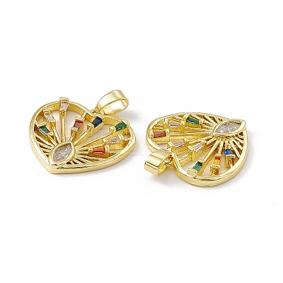 Brass Micro Pave Cubic Zirconia Pendants KK-E068-VC045-1