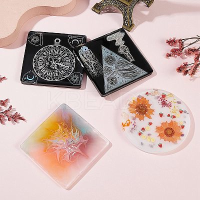 10Pcs 2 Style Coaster Silicone Molds DIY-SZ0002-73-1