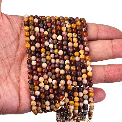 Natural Mookaite Beads Strands G-A260-A29-01-1