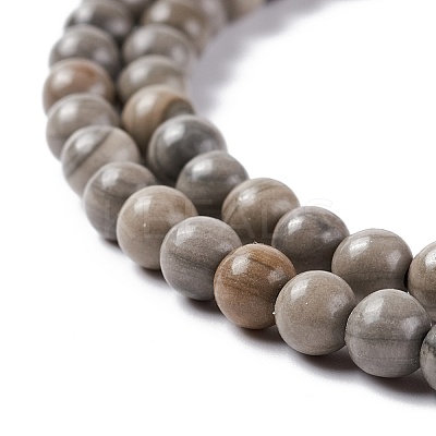 Natural Silver Line Jasper Beads Strands G-P451-03C-A-1