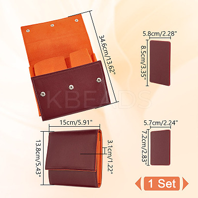Portable PU Leather Single Watch Pouch Storage Bags ABAG-WH0048-20B-1