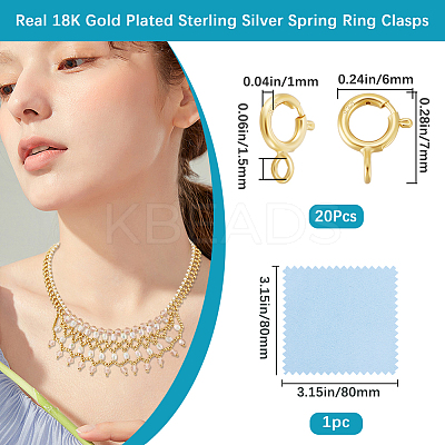 925 Sterling Silver Spring Ring Clasps STER-BBC0007-81G-01-1