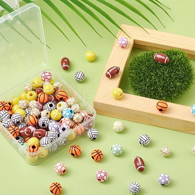 114Pcs 6 Style Acrylic Beads DIY-FS0002-36-1